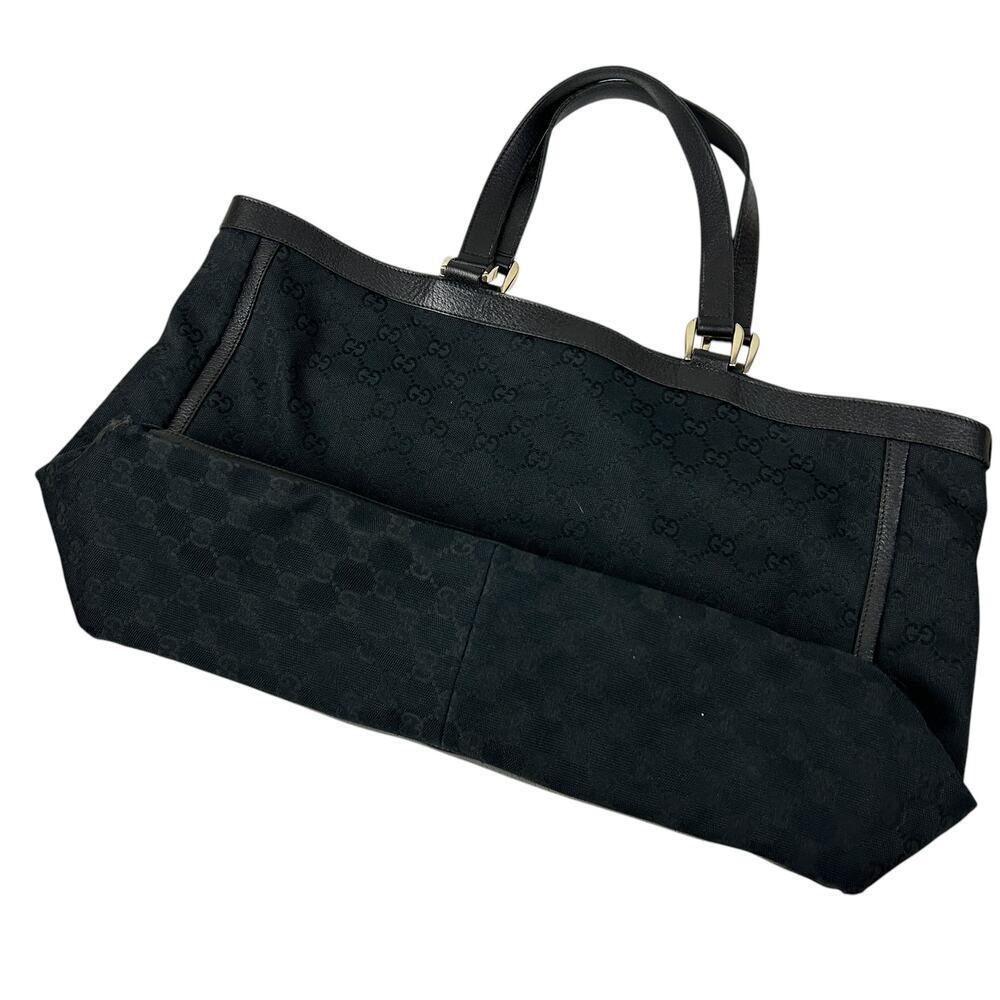 Gucci Black GG Monogram Top Handle Abbey East West Tote Bag - Picture 4 of 10